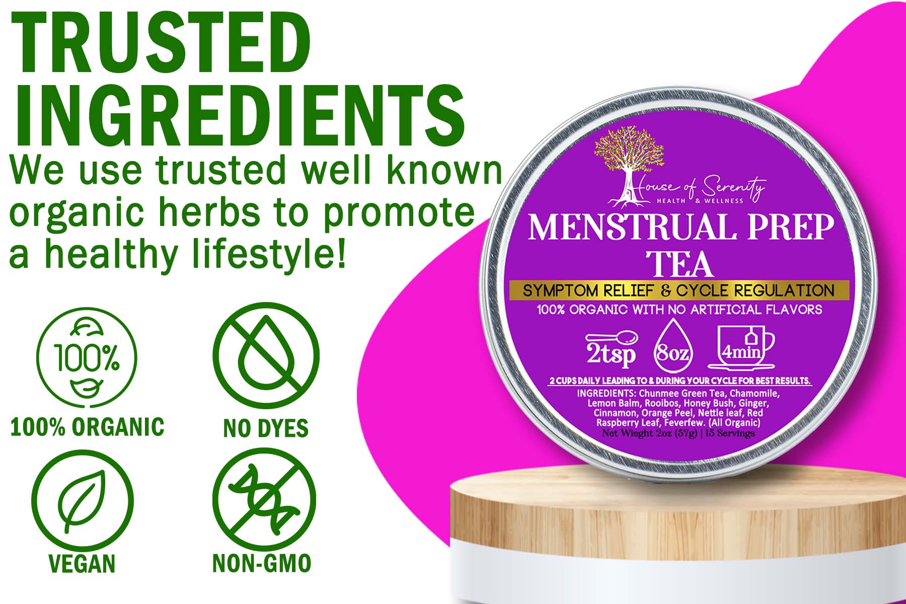 Mentstual Prep Tea by House of Serenity Health and Wellness